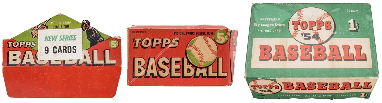 1954-55 Topps Baseball Display Box Components (3 Items)
